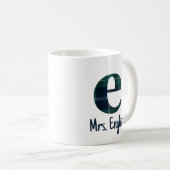 Mug Lettre minuscule initiale e et nom en vichy (Devant droit)