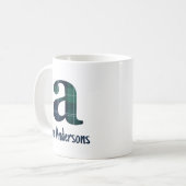 Mug Lettre minuscule initiale et nom en imprimé écossa (Devant gauche)