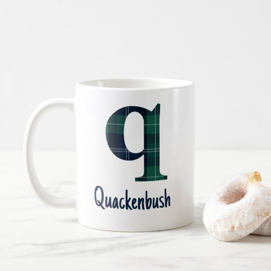 Mug Lettre minuscule q initiale et nom en impression c (Avec donut)