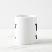 Mug Lettre minuscule w en impression carreaux avec ini (Centre)