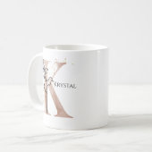 Mug Lettre moderne initiale K Boho Personnalisée (Devant gauche)