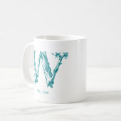 Mug Lettre moderne W Nom du monogramme (Devant gauche)