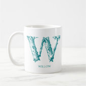 Mug Lettre moderne W Nom du monogramme (Gauche)
