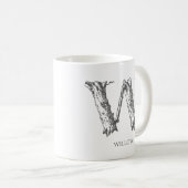 Mug Lettre moderne W Nom du monogramme (Devant droit)