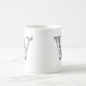 Mug Lettre moderne W Nom du monogramme (Centre)