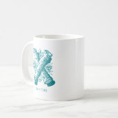 Mug Lettre moderne X Nom du monogramme (Devant gauche)