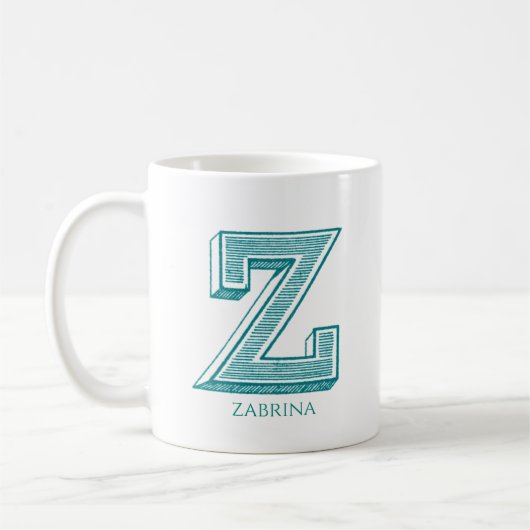 Mug Lettre moderne Z Nom (Gauche)