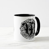 Mug LETTRE MONARIE MONOGRAPHIQUE W Alphabet initial W (Devant droit)