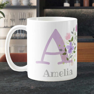 Mug Lettre monogramme A et prénom chrétien