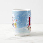 Mug Lettre monogramme D mignon Angel Snowman Noël (Centre)