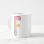 MUG LETTRE MONOGRAMME D'ALPHABET DE COULEUR D'EAU 'F'  (Devant gauche)