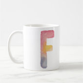 MUG LETTRE MONOGRAMME D'ALPHABET DE COULEUR D'EAU 'F'  (Gauche)