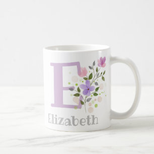 Mug Lettre monogramme E & Nom chrétien