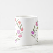 Mug Lettre monogramme F Violet et blanc avec fleurs (Centre)