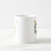Mug Lettre monogramme Floral Nom initial (Centre)