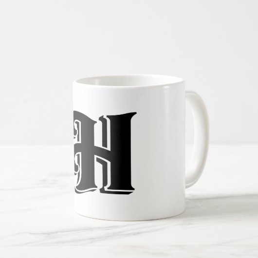 Mug Lettre monogramme H Nom initial (Devant droit)