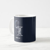 Mug Lettre monogramme I Boho Crescent Moon Mandala (Devant gauche)