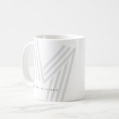 Mug Lettre Monogramme multiligne moderne personnalisée (Devant gauche)