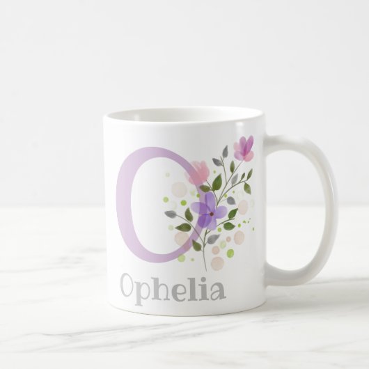 Mug Lettre monogramme O et prénom (Droite)