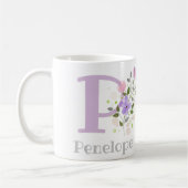 Mug Lettre monogramme P & prénom chrétien (Gauche)