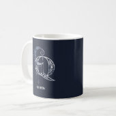 Mug Lettre monogramme Q Boho Crescent Moon Mandala (Devant gauche)