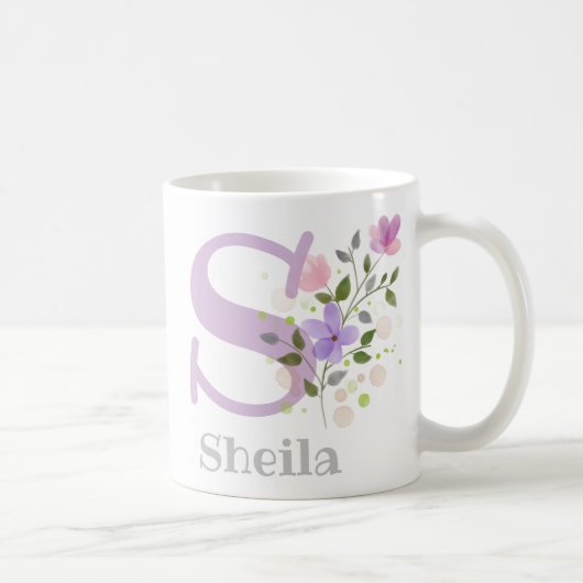 Mug Lettre monogramme S et prénom (Droite)