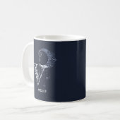 Mug Lettre monogramme V Boho Crescent Moon Mandala (Devant gauche)