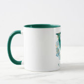 Mug Lettre monogramme V en aquarelle sarcelle et or (Gauche)