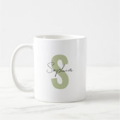 Mug Lettre monogramme verte Sage Nom de la calligraphi (Gauche)