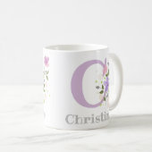 Mug Lettre monogrammée C & prénom (Devant droit)