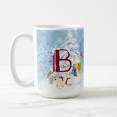 Mug Lettre monographie B Angel Snowman Joyeux Noël (Gauche)