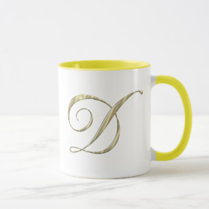 Mug LETTRE MONOGRAPHIQUE D Or Initiales