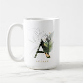 Mug LETTRE MONOGRAPHIQUE DE FLIAGE Tropical "A" Person (Gauche)