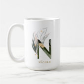 Mug LETTRE MONOGRAPHIQUE DE FLIAGE Tropical "N" Person (Gauche)