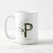 Mug LETTRE MONOGRAPHIQUE DE FLIAGE Tropical "P" Person (Gauche)