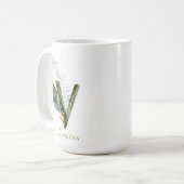 Mug LETTRE MONOGRAPHIQUE DE FLIAGE Tropical "V" Person (Devant gauche)