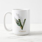 Mug LETTRE MONOGRAPHIQUE DE FLIAGE Tropical "V" Person (Gauche)