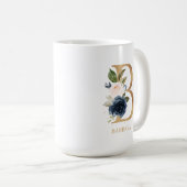 Mug LETTRE MONOGRAPHIQUE Florale Blush Navy "B" Person (Devant droit)