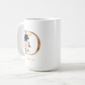 Mug LETTRE MONOGRAPHIQUE Florale Blush Navy "D" Person (Devant gauche)