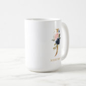 Mug LETTRE MONOGRAPHIQUE Florale Blush Navy "J" Person (Devant droit)