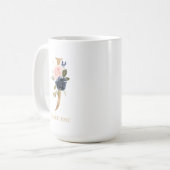 Mug LETTRE MONOGRAPHIQUE Florale Blush Navy "J" Person (Devant gauche)