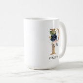 Mug LETTRE MONOGRAPHIQUE Florale Blush Navy "P" Person (Devant droit)