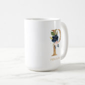 Mug LETTRE MONOGRAPHIQUE Florale Blush Navy "P" Person (Devant droit)