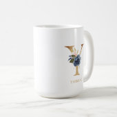 Mug LETTRE MONOGRAPHIQUE Florale Blush Navy "Y" Person (Devant droit)