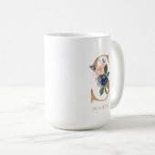Mug LETTRE MONOGRAPHIQUE Florale Blush "S" Personnalis (Devant droit)