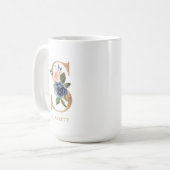 Mug LETTRE MONOGRAPHIQUE Florale Blush "S" Personnalis (Devant gauche)