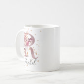 Mug LETTRE MONOGRAPHIQUE Florale Rose Mauve Rose Dustè (Devant gauche)