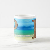 Mug LETTRE MONOGRAPHIQUE INITIALE EN BOIS P Beach Ocea (Centre)