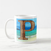 Mug LETTRE MONOGRAPHIQUE INITIALE EN BOIS P Beach Ocea (Gauche)
