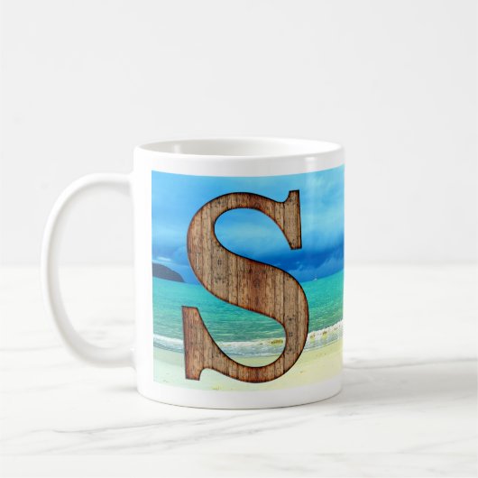 Mug LETTRE MONOGRAPHIQUE INITIALE EN BOIS S PLAGE Océa (Gauche)